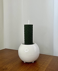 Sviečky - Sviečka z včelieho vosku - 8x3cm (Zelená) - 15898756_