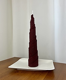 Sviečky - Točená sviečka z včelieho vosku (Bordová) - 15898758_