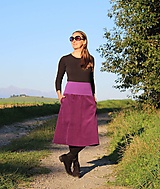 Sukne - Trojštvrťová sukňa "fialová" prací kord - 15898469_