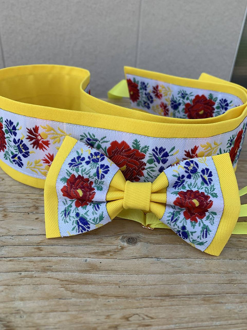 Pánske doplnky - Set opasok + motýlik - 15898496_