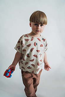 Detské oblečenie - ľanové tričko Pečiatka - 15898883_