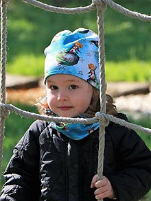 Detské čiapky - „ Malý princ “ úpletová čiapka, nákrčník albo set (Set) - 15900985_