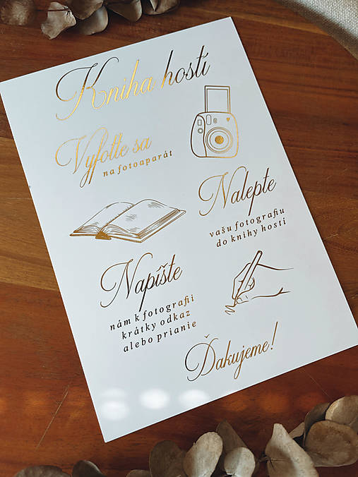 Papiernictvo - Kniha hostí A5 - Kartička ZLATÁ - 15902207_