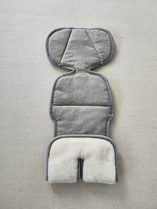 Detský textil - Vlnienka Podložka do kočíka EasyWalker Jimmey 100 % ovčie rúno MERINO TOP SUPER WASH Natural 100% ľan Beige - 15902580_