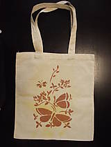 Nákupné tašky - ľanová taška s motýľmi - 15901038_