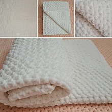 Detský textil - Háčkovaná deka pre bábätko - smotanová - 15902250_