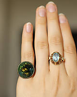Prstene - Machový prsteň ručne vyšívaný I - 15902411_