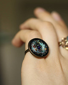 Prstene - Vesmír prsteň ručne vyšívaný I - 15902847_