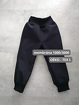Detské oblečenie - Dětské softshellové nohavice s fleecom, čierne - 15902067_