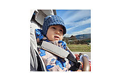 Detské súpravy - 100% merino na uväzovanie rôzne odtiene (čiapka so ŠILTOM +nákrčník jar jeseň) - 15900753_