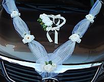 Dekorácie - svadobná výzdoba na auto-smotanová - 15903681_