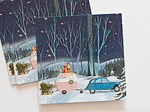 Papier - Pohľadnica "nákup Vianočný" - 15903092_
