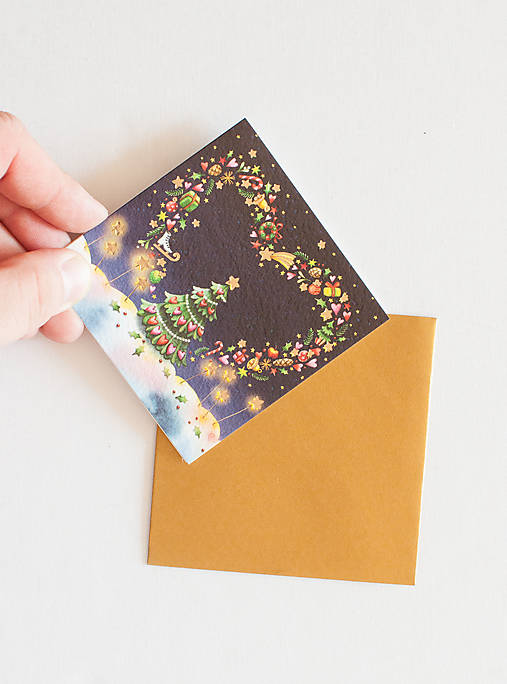 Papiernictvo - Mini prianie s obálkou "v srdci vianoc" - 15901620_