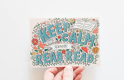 Papier - Pohľadnica "Keep Calm and Read" - 15901662_