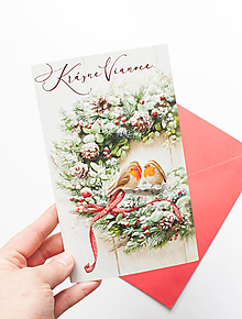 Papier - Krásne Vianoce / červienky - Telegram 3D - 15901409_