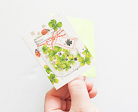 Papiernictvo - Mini prianie s obálkou "Novoročné šťastie" - 15901628_