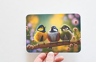 Papiernictvo - Pohľadnica "farebné vtáčiky" - 15901972_