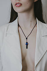 Náhrdelníky - Viktória / elegantný modrý korálkový náhrdelník s Preciosa krištáľom / chirurgická oceľ - 15902562_