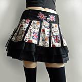 Sukne - Rocková sukňa s vlajkami - veľ.34-36 - 15903957_