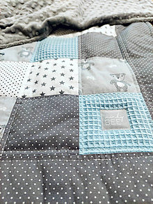 Detský textil - Patchwork deka medvedík - 15905845_