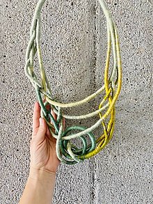 Náhrdelníky - Lanový náhrdelník “Zelený prepletaný” - 15904188_