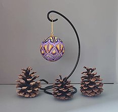 Dekorácie - Vianočná guľa z korálikov - priemer 7 cm - v krabičke - 15906051_