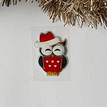 Papier - Vianočná sovička snívajúca - samolepka - 15906129_
