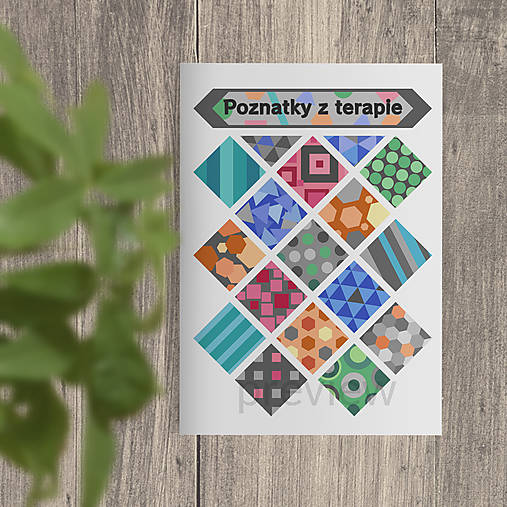 Papiernictvo - Poznatky z terapie (Šachovnica pestrá - geometria gentle) (mix) - 15905633_