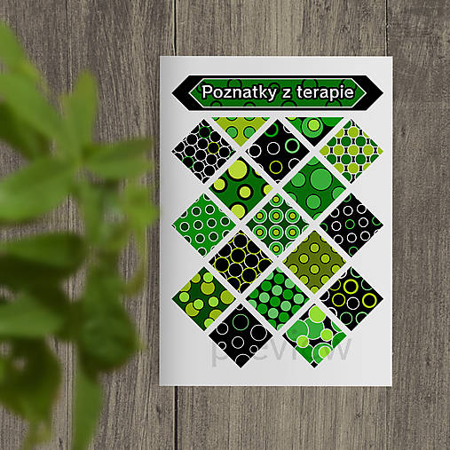 Papiernictvo - Poznatky z terapie (Šachovnica pestrá - geometria black contrast) (krúžky) - 15905646_