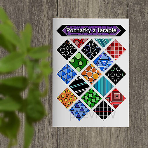 Papiernictvo - Poznatky z terapie (Šachovnica pestrá - geometria black contrast) (mix) - 15905654_