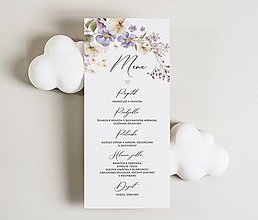 Papiernictvo - Slávnostné menu Purple blossom - 15908684_