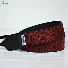Iné doplnky - Popruh na fotoaparát - Paisley/bordó - 15907821_