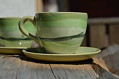 Nádoby - Malé hravé espresso s podšálkami  - 2 ks SET II. Kamenina, cca. 1 dcl. - 15907171_