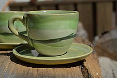 Nádoby - Malé hravé espresso s podšálkami  - 2 ks SET II. Kamenina, cca. 1 dcl. - 15907178_