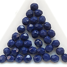Korálky - Sklenené brúsené korálky 6mm-1ks (19-modrá temná) - 15908732_