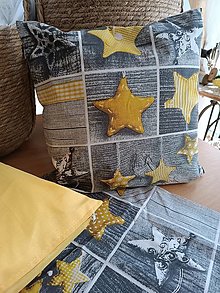 Úžitkový textil - Vankúš žlté hviezdy - 15908245_
