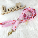 Pre zvieratá - Baxie handmade srdce ružový obojok, vodítko pre psa - 15908108_