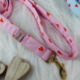 Pre zvieratá - Baxie handmade srdce ružový obojok, vodítko pre psa - 15908109_