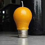 Sviečky - Edison - sviečka z včelieho vosku - žiarovka - 15907449_
