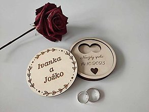 Prstene - Krabička na svadobné obrúčky - listy, prírodná - 15907625_