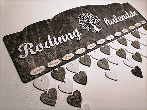 Dekorácie - Rodinný kalendár čierny  - 15908737_