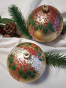 Dekorácie - Vianočné gule zdobené voskom - 15906743_