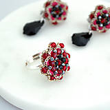 Sady šperkov - Červený čipkovaný set (Ag925) - 15910299_
