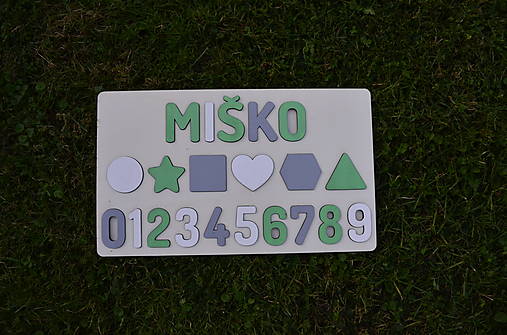 Hračky - Personalizovaná drevená vkladačka (Zelená) - 15908988_