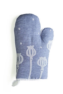 Úžitkový textil - Darčeková sada (rukavica a utierka) (Makovičky - modrá) - 15909125_