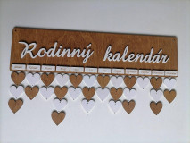 Dekorácie - Rodinný kalendár orech - 15910240_