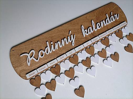Dekorácie - Rodinný kalendár orech - 15910229_