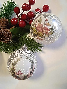 Dekorácie - Vianočné gule zdobené voskom a obrázkom - 15910125_