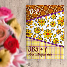 Papiernictvo - 365+1 špeciálnych dní - univerzálny diár Romantic fabric (flowers with petals) (žlté krásky) - 15909851_