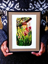 Obrazy - p r i n t: gladioly v záhrade - 15911010_